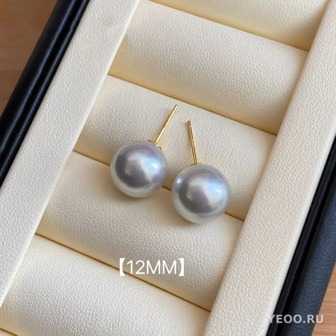 Серьги-гвоздики с жемчугом из серебра 925 пробы, 6/8/10 мм