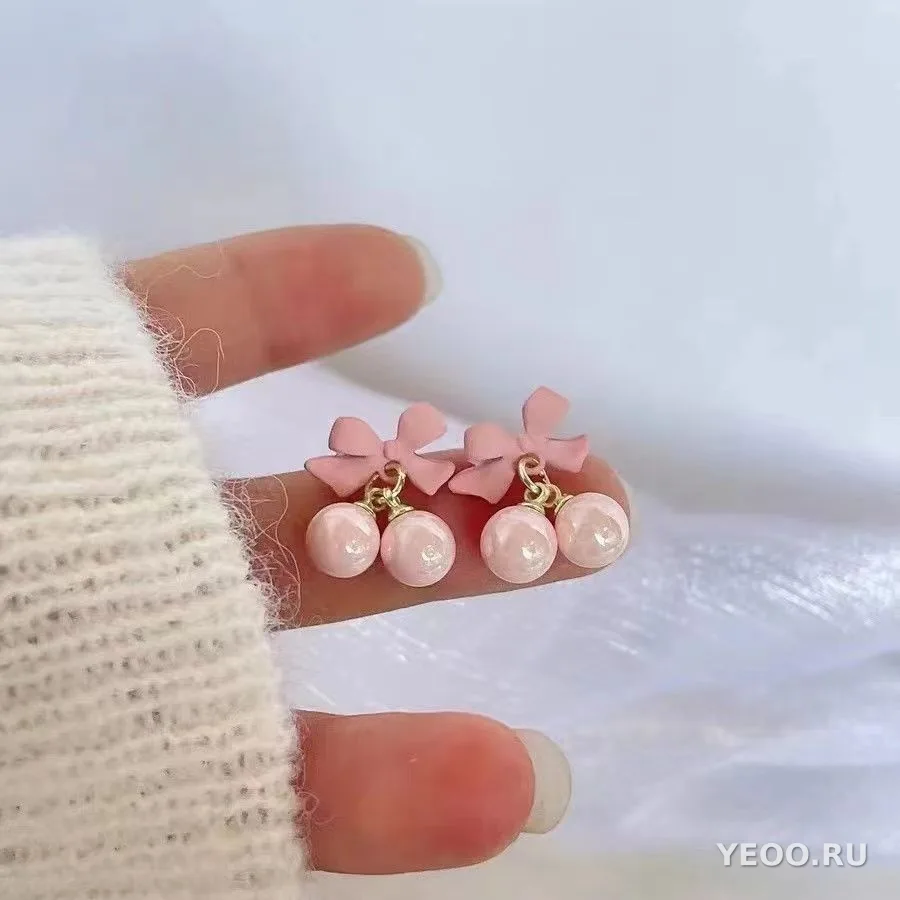 Розовые цветочные серьги-клипсы для детей, летние украшения в стиле дофамин