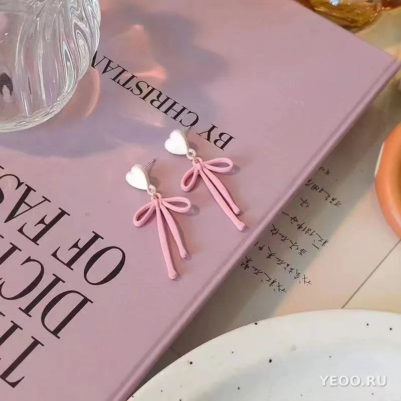 Розовые цветочные серьги-клипсы для детей, летние украшения в стиле дофамин