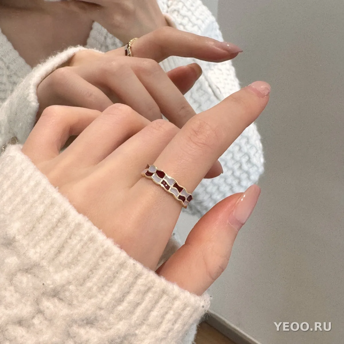 Кольцо бабочка с эмалью, цветное, для женщин, в стиле люкс