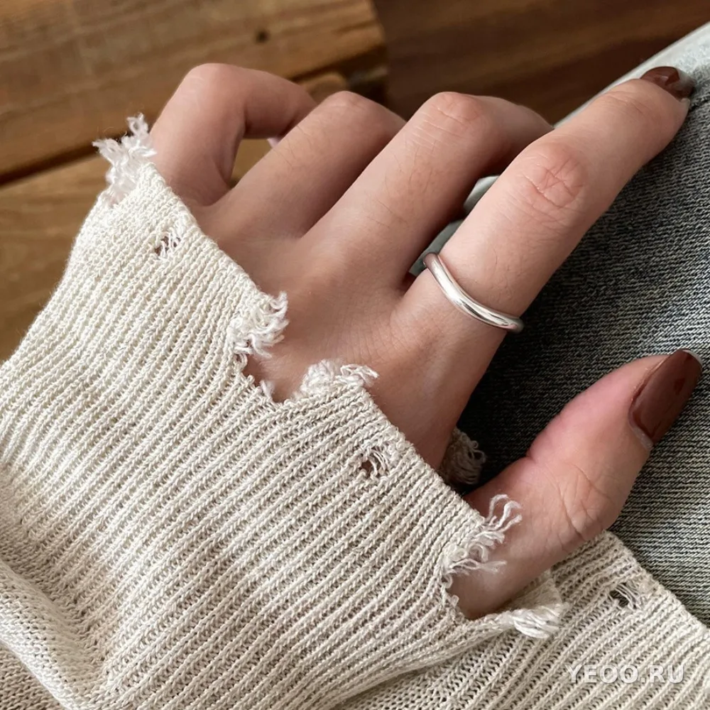 Серебряное кольцо 925 пробы, женское, минималистичный дизайн в стиле Instagram