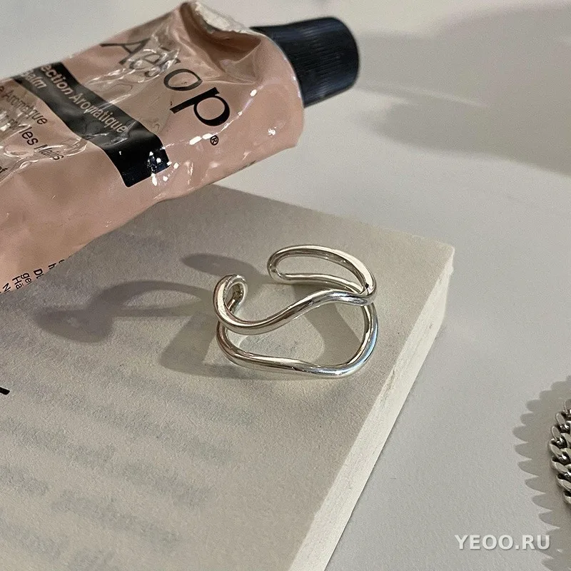 Серебряное кольцо 925 пробы, женское, минималистичный дизайн в стиле Instagram