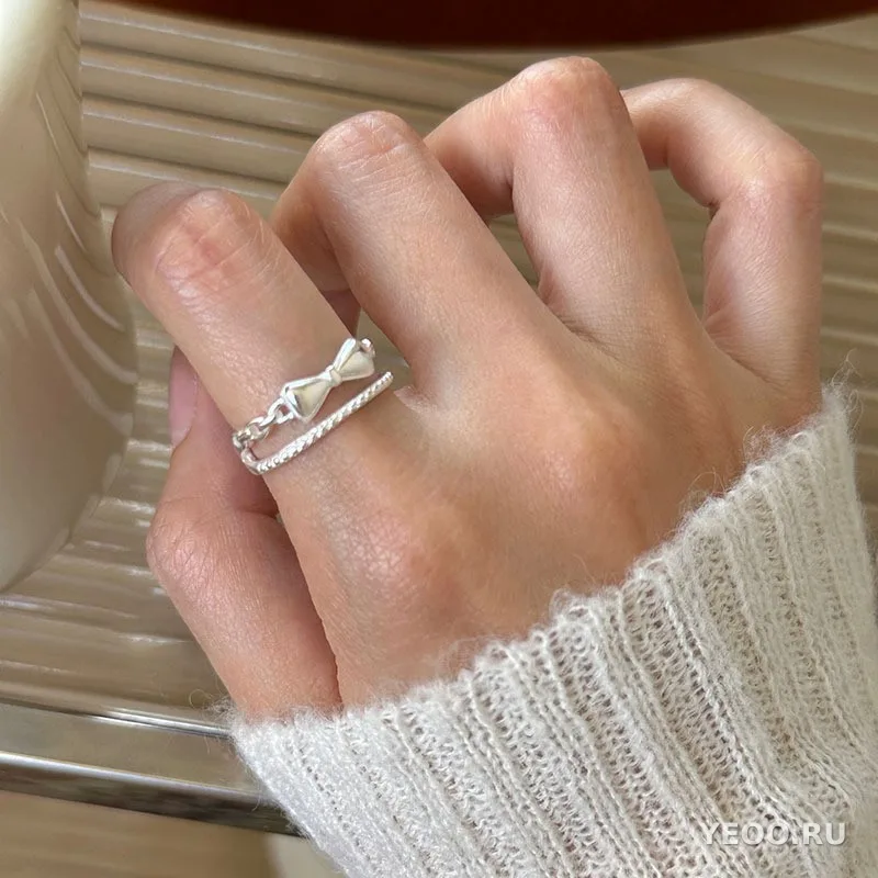 Серебряное кольцо 925 пробы, женское, минималистичный дизайн в стиле Instagram