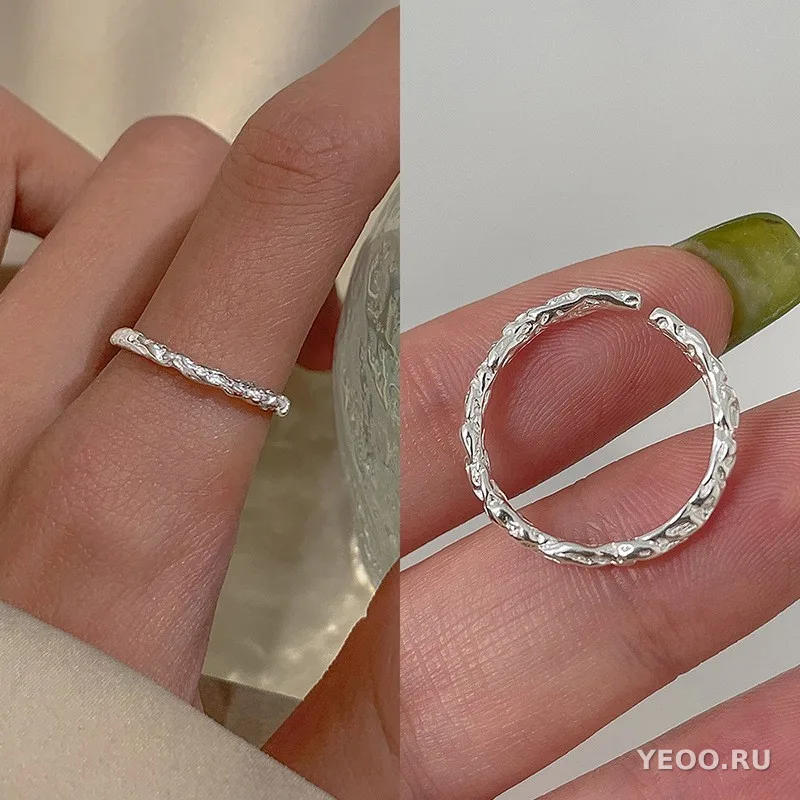 Серебряное кольцо 925 пробы, женское, минималистичный дизайн в стиле Instagram