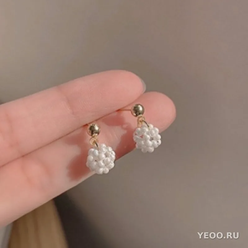 Жемчужные серьги-гвоздики в стиле лёгкой роскоши, форма сердца, оптовая продажа