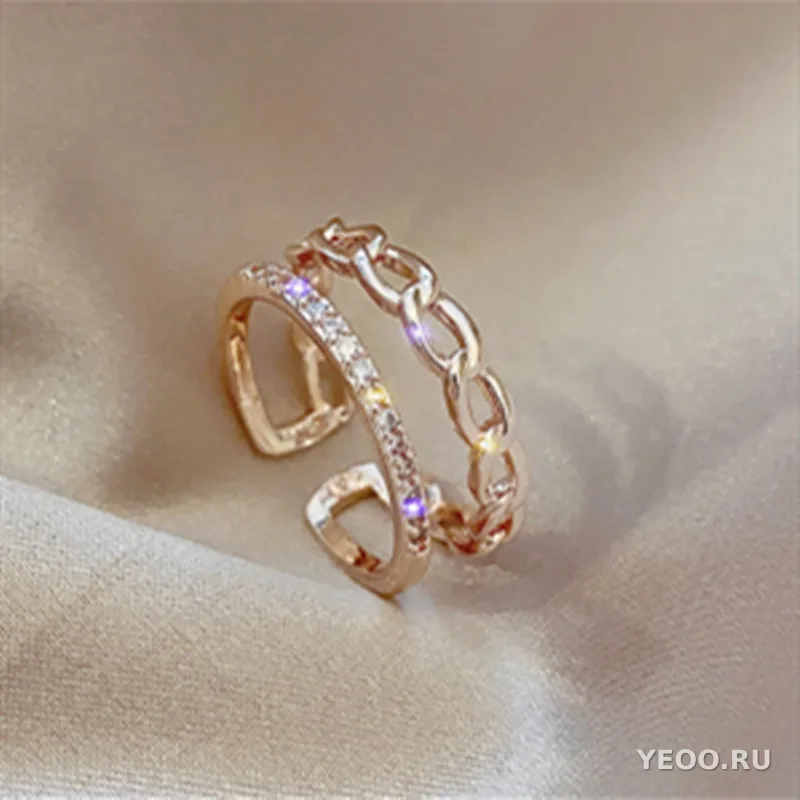 Кольцо женское с золочением, цветок, корейский стиль, изящное, модное