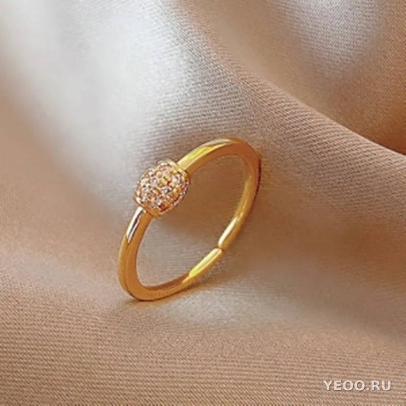 Кольцо женское с золочением, цветок, корейский стиль, изящное, модное