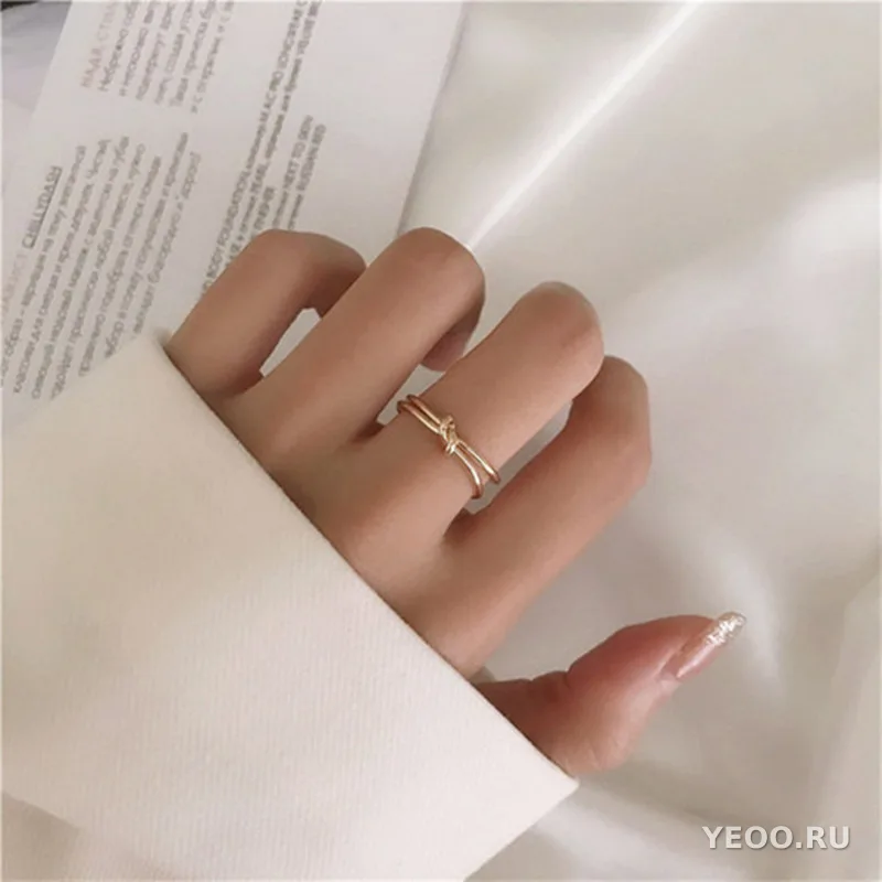 Кольцо женское с золочением, цветок, корейский стиль, изящное, модное