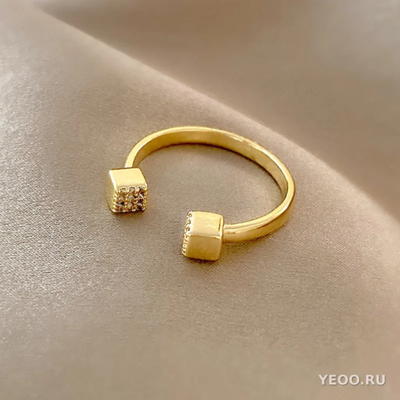 Кольцо женское с золочением, цветок, корейский стиль, изящное, модное