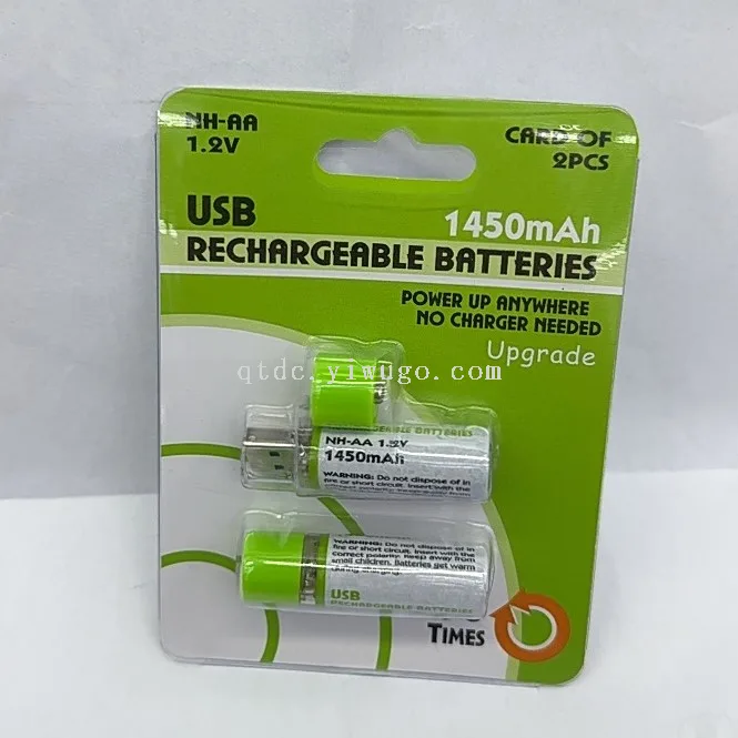 Аккумуляторные батареи с USB-зарядкой, AA/AAA, 1,2 В