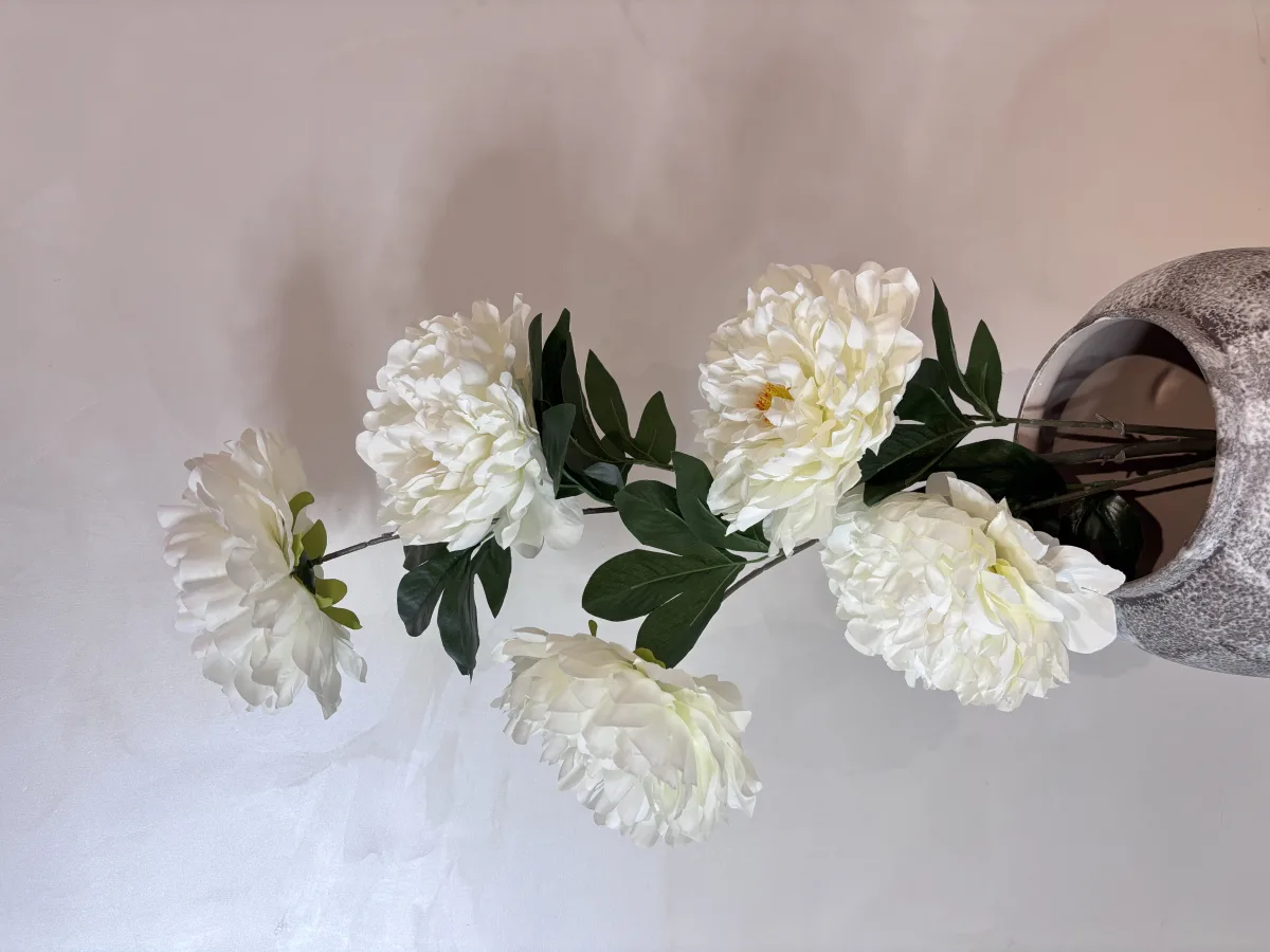Искусственные цветы пион из шёлка, 5 головок, для дома и офиса, 115 см