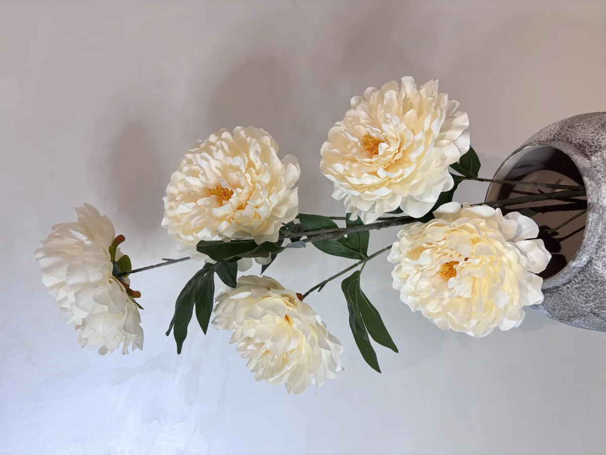 Искусственные цветы пион из шёлка, 5 головок, для дома и офиса, 115 см