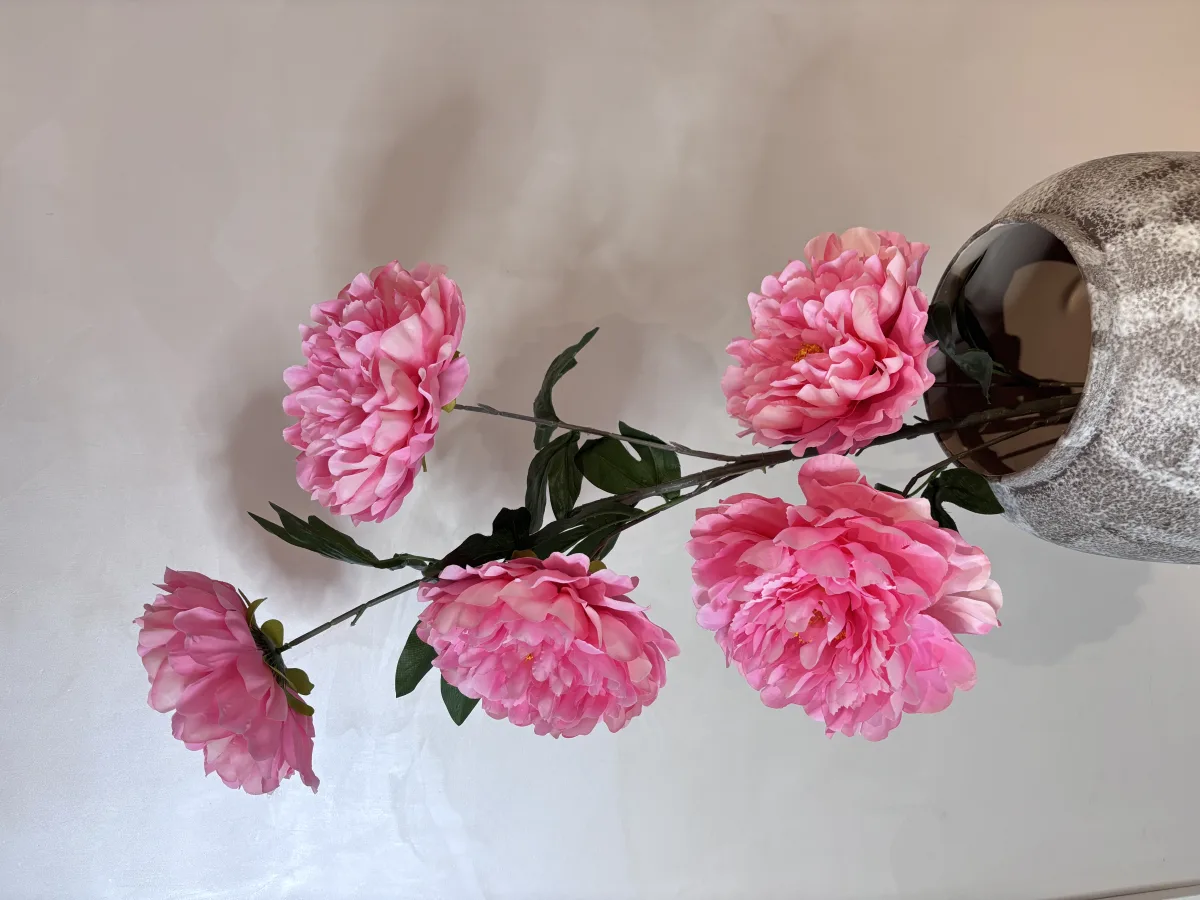 Искусственные цветы пион из шёлка, 5 головок, для дома и офиса, 115 см