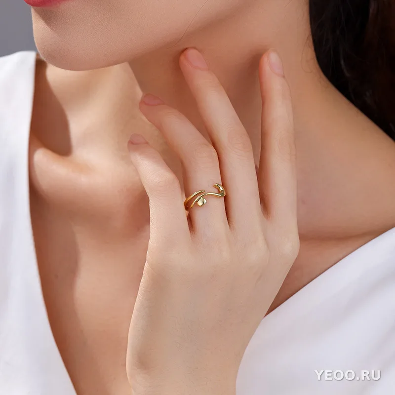 Кольцо с котиком, сплав с покрытием 14K, разомкнутое, регулируемое, японский и корейский стиль