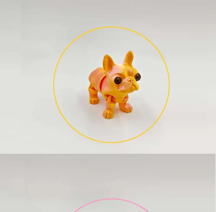 3D-печатная фигурка французского бульдога с подвижными суставами, настольная