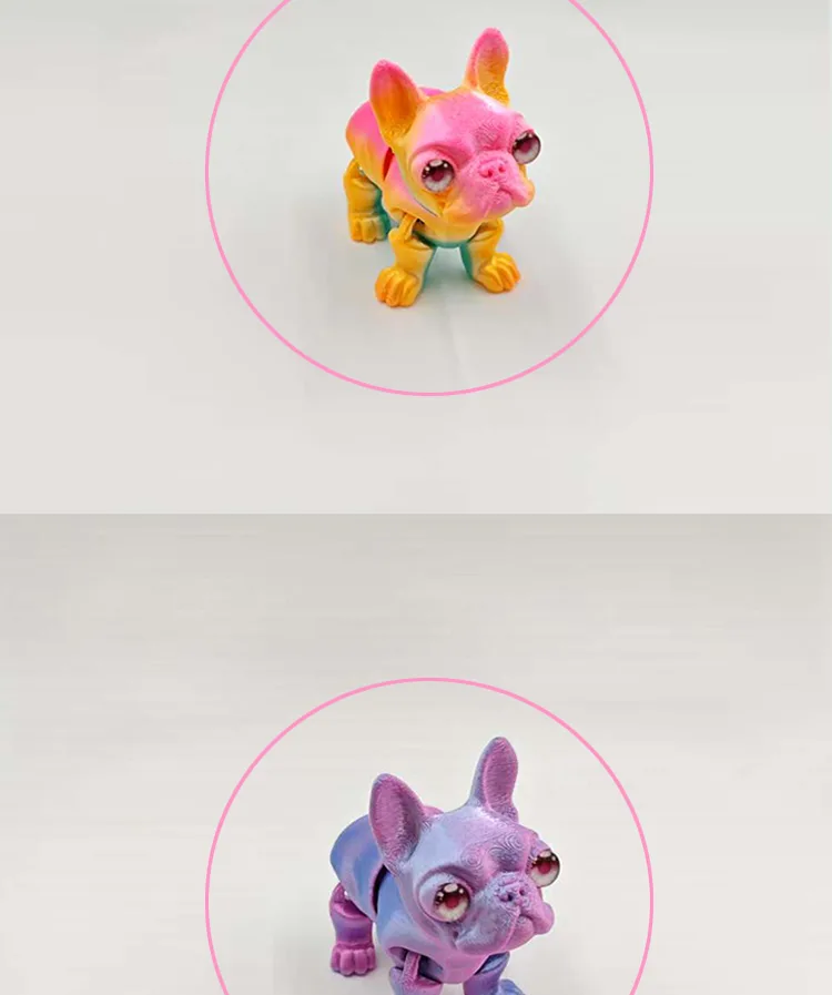 3D-печатная фигурка французского бульдога с подвижными суставами, настольная