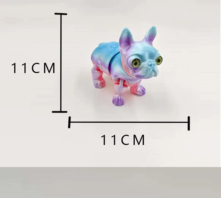 3D-печатная фигурка французского бульдога с подвижными суставами, настольная