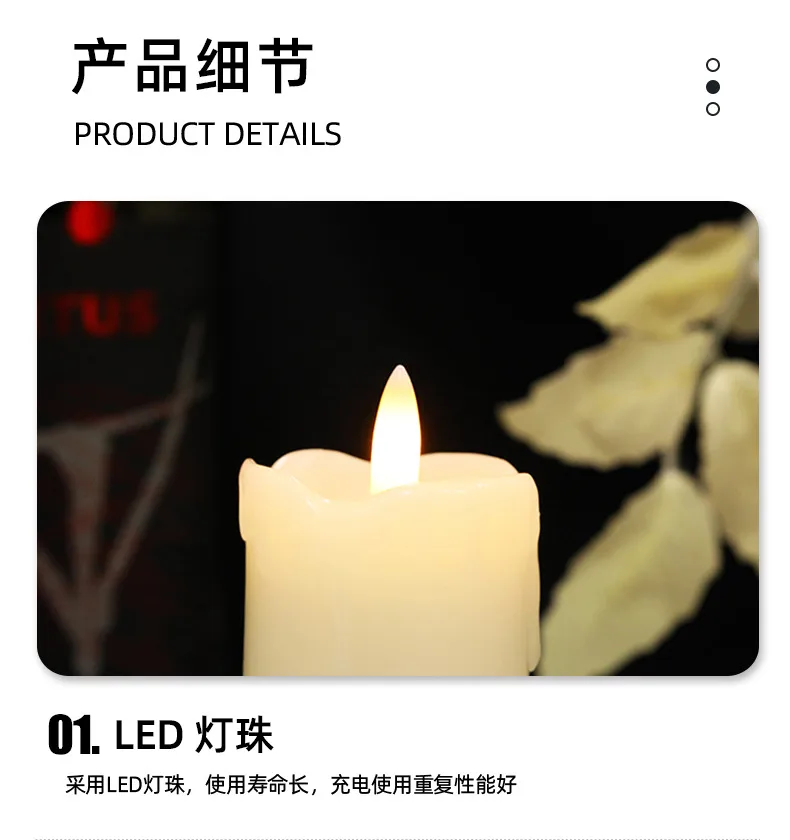 LED-свеча цилиндрическая с эффектом капли, с таймером, для праздников