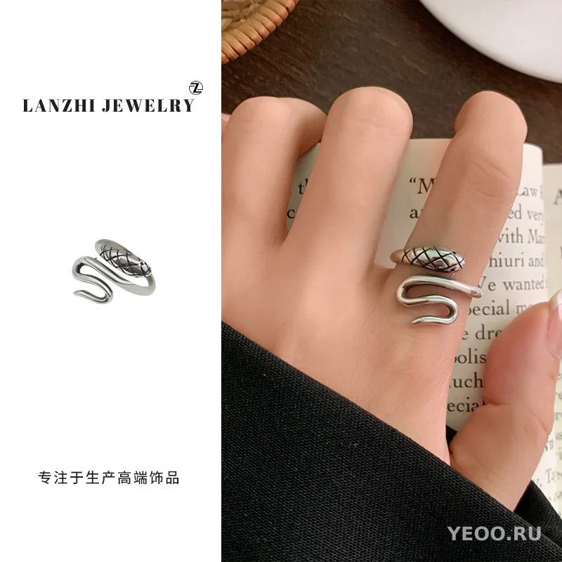 Кольцо из серебра 925 с котиком, разомкнутое, для указательного пальца, женское