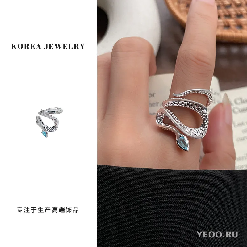 Кольцо из серебра 925 с котиком, разомкнутое, для указательного пальца, женское