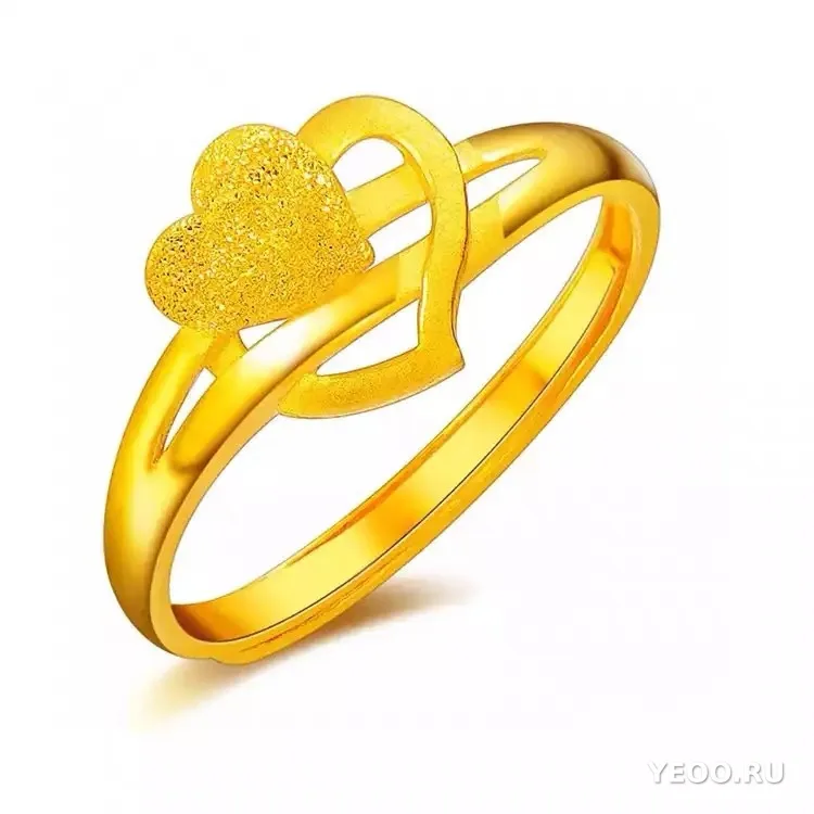 Кольцо женское из золочёной латуни, россыпь звёзд, сердечки, метеоритный дождь