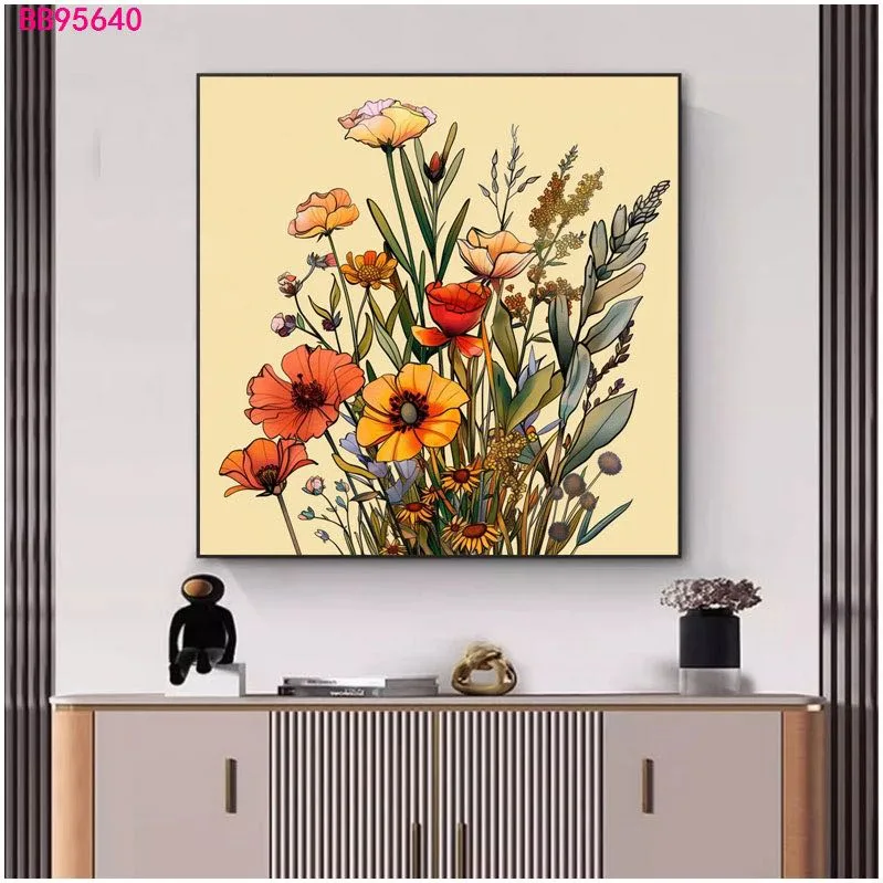 Картина в раме с цветочным мотивом, для гостиной и столовой, 40×40–60×60 см