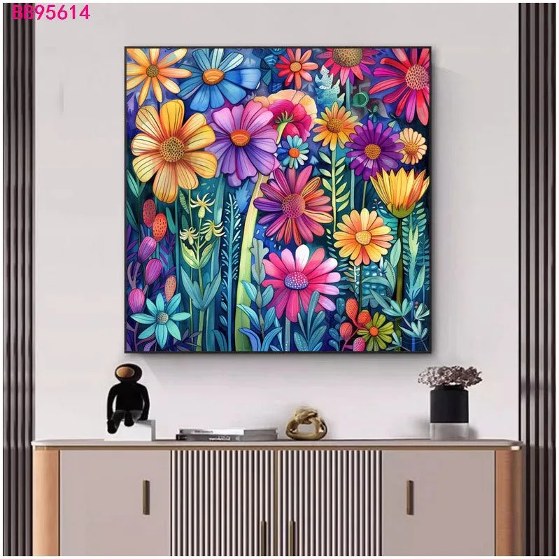 Картина в раме с цветочным мотивом, для гостиной и столовой, 40×40–60×60 см