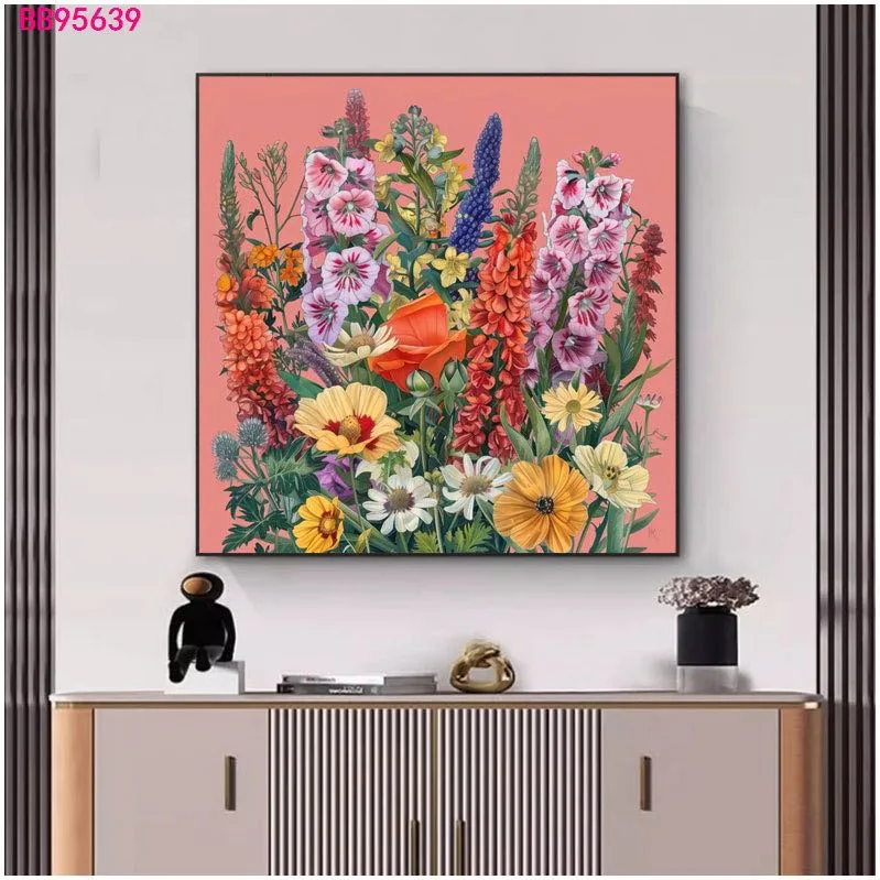 Картина в раме с цветочным мотивом, для гостиной и столовой, 40×40–60×60 см