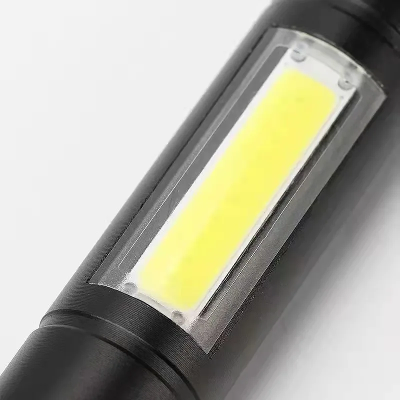 Светодиодный фонарь из алюминиевого сплава с зумом и боковым светом COB, USB-зарядка