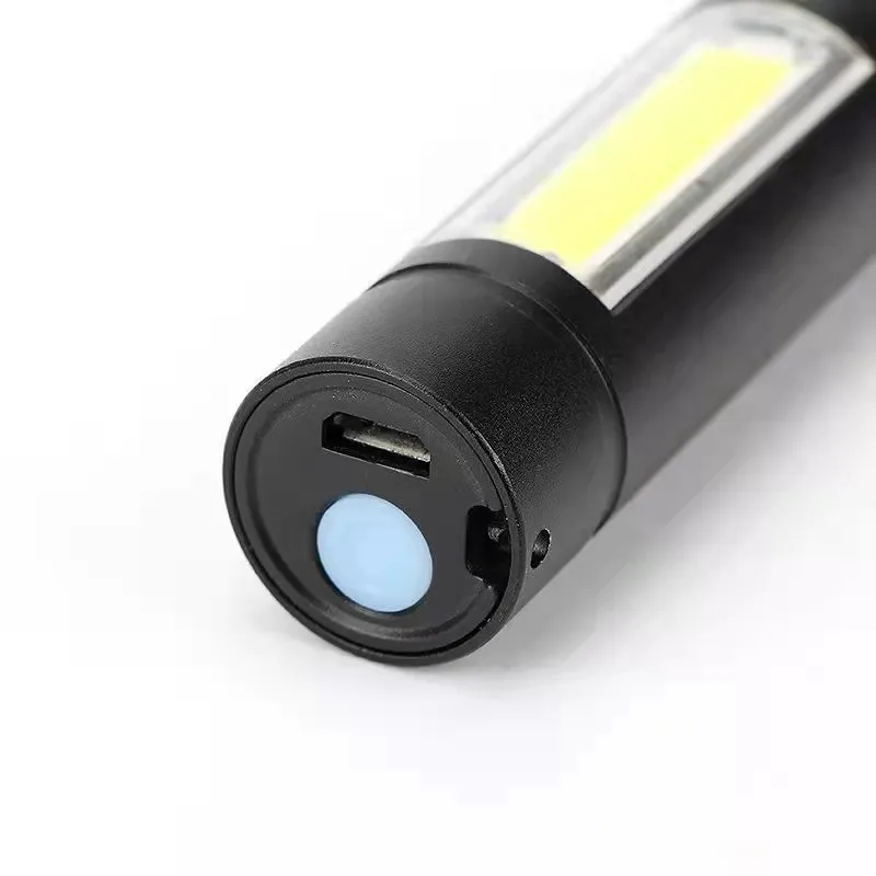 Светодиодный фонарь из алюминиевого сплава с зумом и боковым светом COB, USB-зарядка