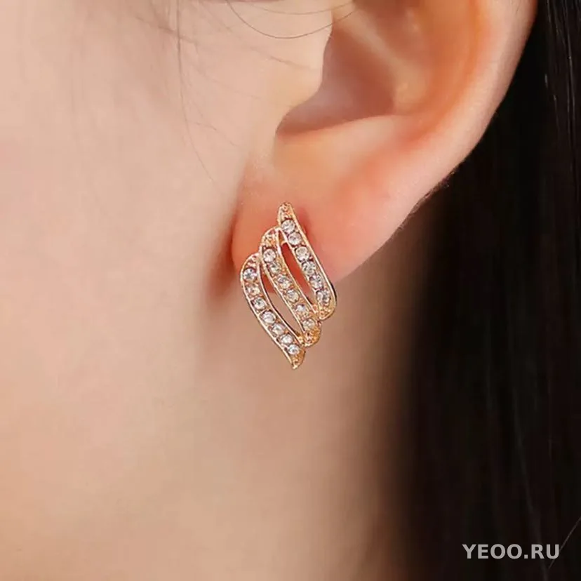 Серьги-клипсы с кружевным цветочным узором, жемчужинами и фианитами в стиле люкс