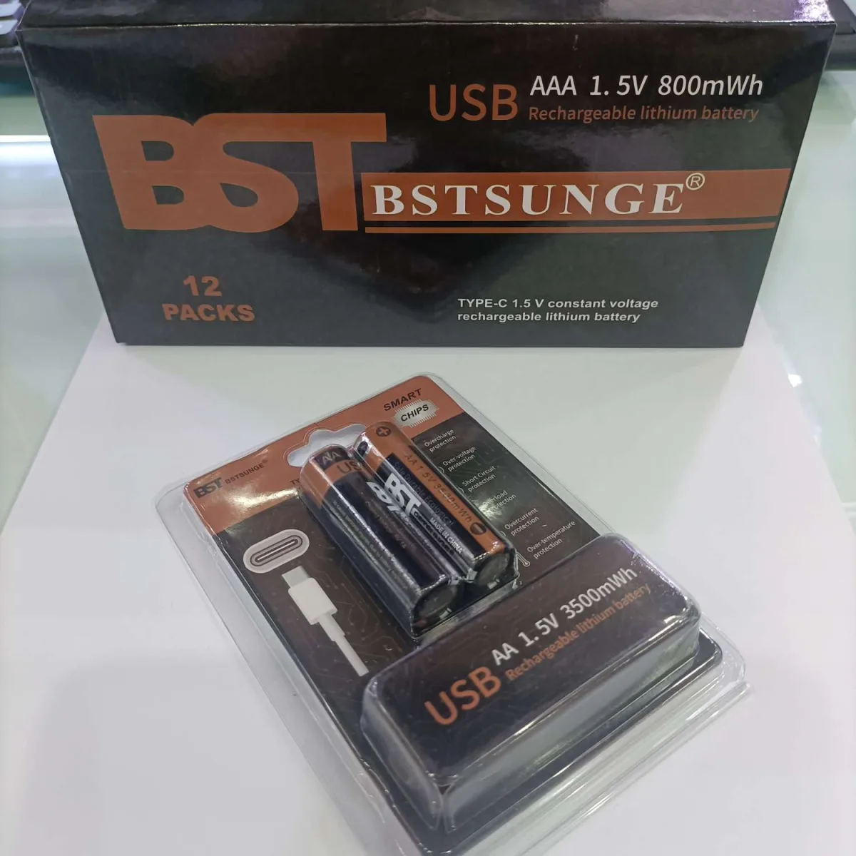 Аккумулятор Li-ion AA 1,5 В 3500 мАч с USB-зарядкой