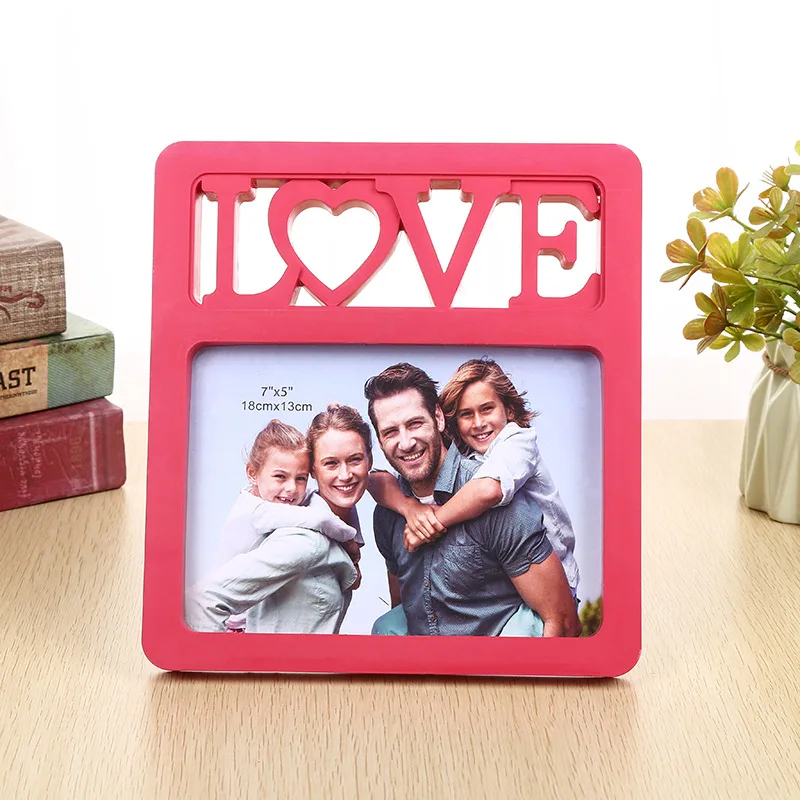 Настольная фоторамка LOVE из пластика, квадратная, для дома и фотостудии