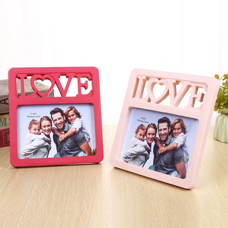 Настольная фоторамка LOVE из пластика, квадратная, для дома и фотостудии