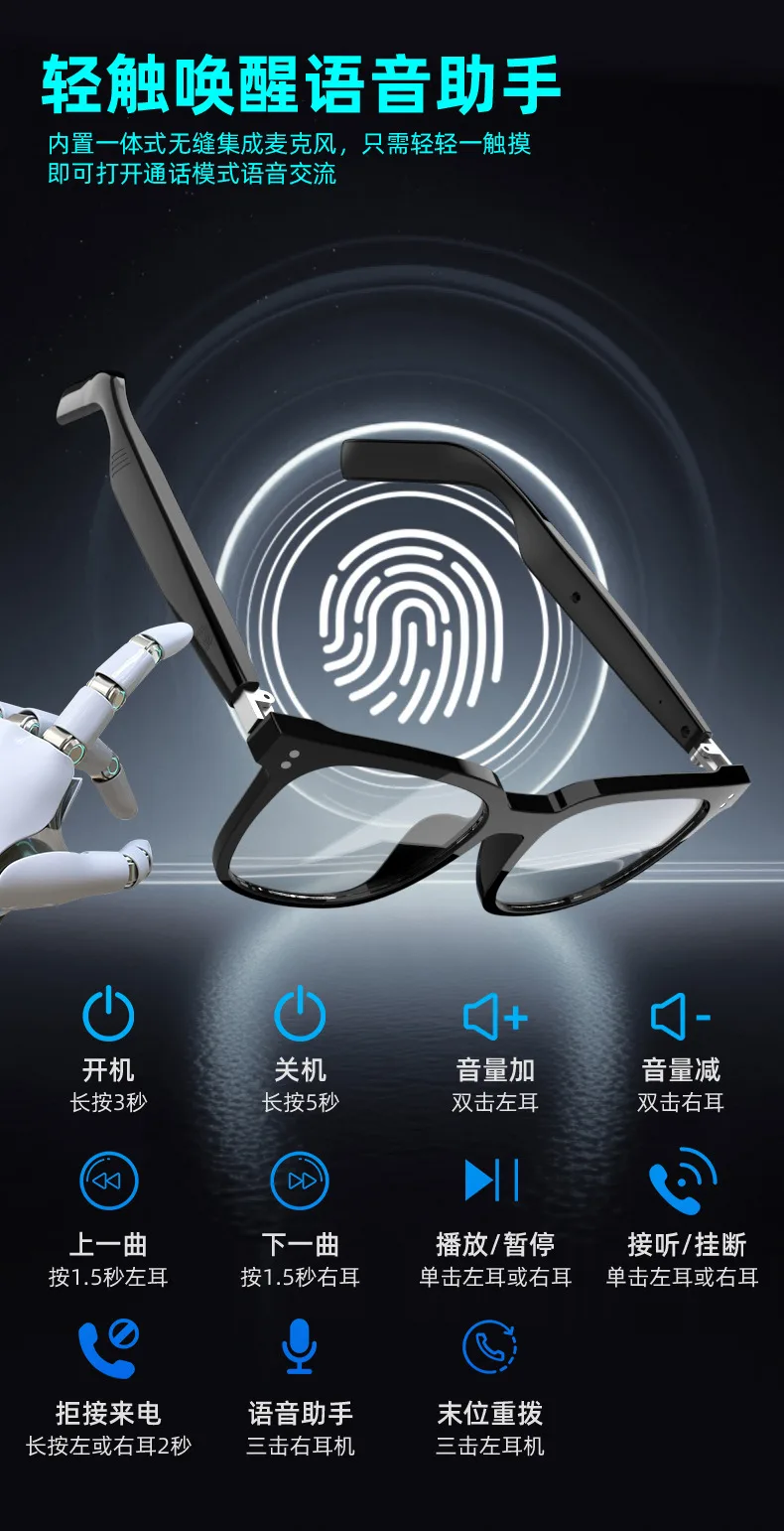 Умные Bluetooth-очки с солнцезащитными линзами и встроенными наушниками