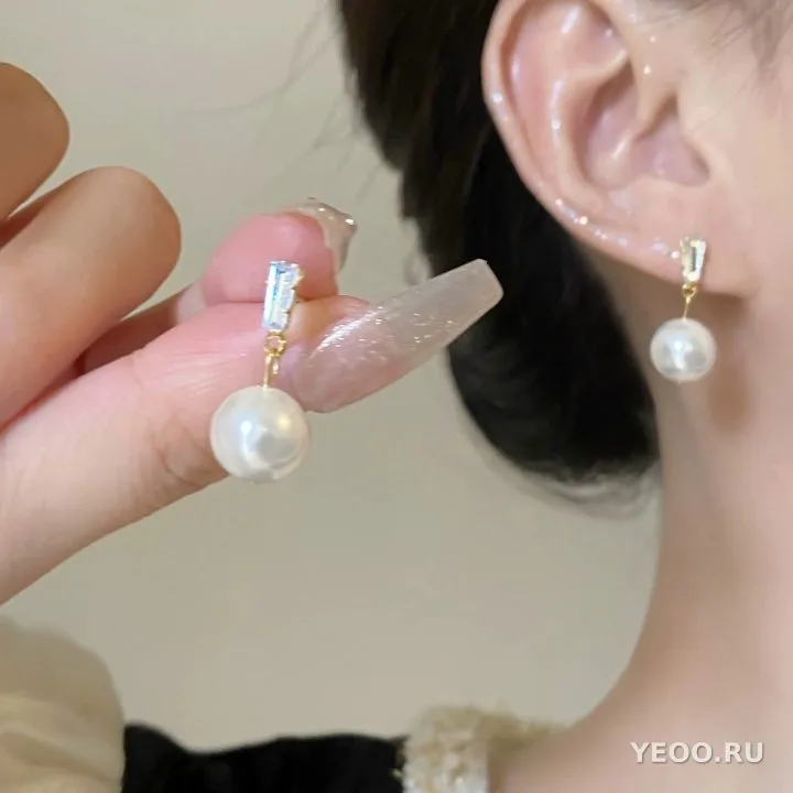 Серьги-клипсы женские с жемчугом и бантиком, сплав, 2025
