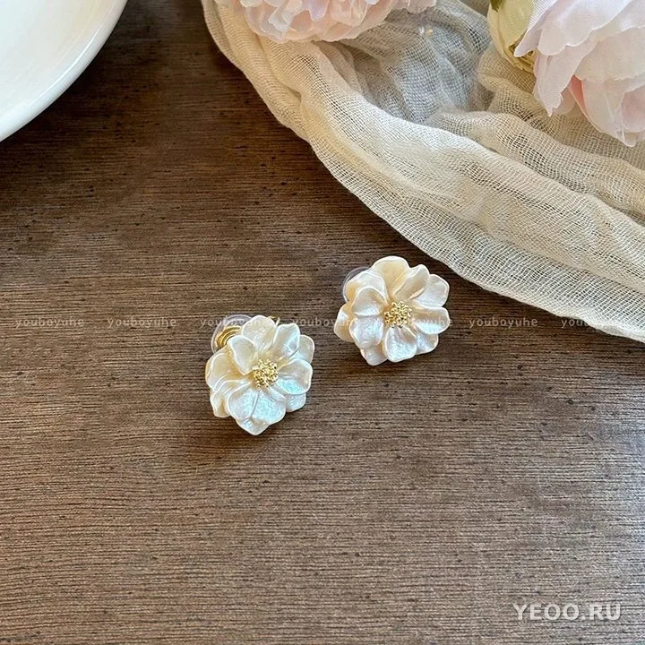 Серьги-клипсы женские с жемчугом и бантиком, сплав, 2025