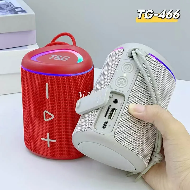 Портативная Bluetooth-колонка TG466 с TWS, FM-радио и LED-подсветкой