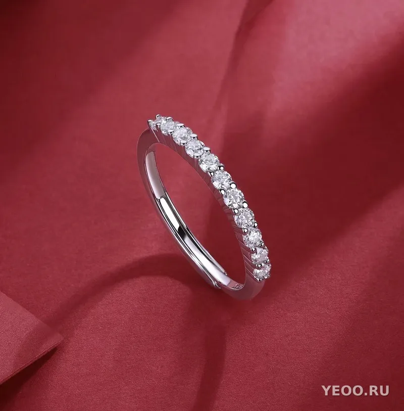 Кольцо из серебра S925 с муассанитом, женское, стартовое, для наложения