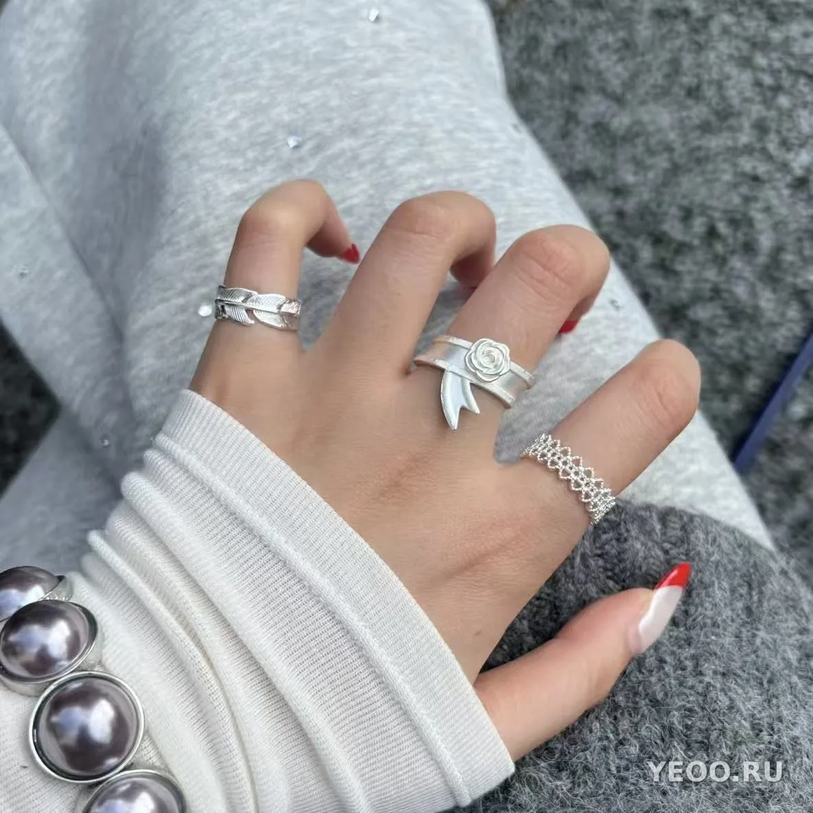 Серебряное кольцо 925 пробы, современный дизайн, регулируемое