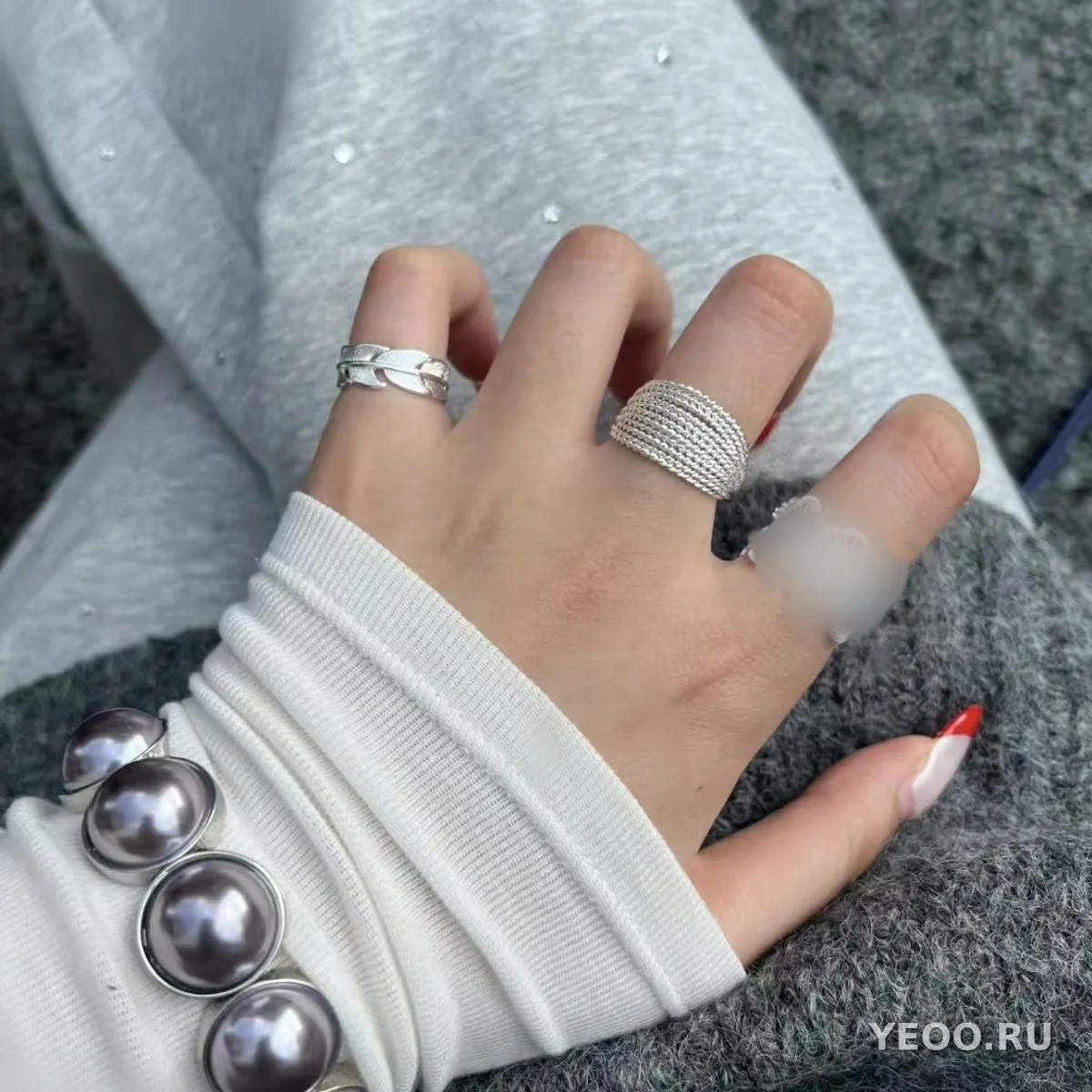 Серебряное кольцо 925 пробы, современный дизайн, регулируемое