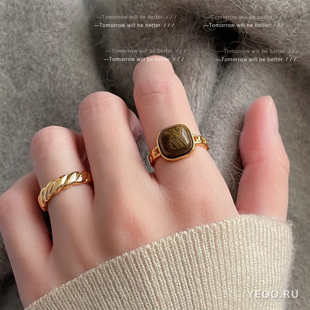 Кольцо винтажное с эмалью и фианитами, женское, для указательного пальца, универсальное
