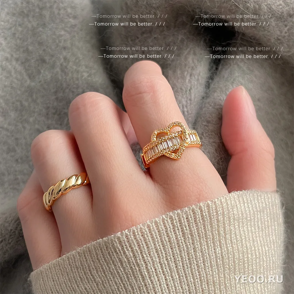 Кольцо винтажное с эмалью и фианитами, женское, для указательного пальца, универсальное