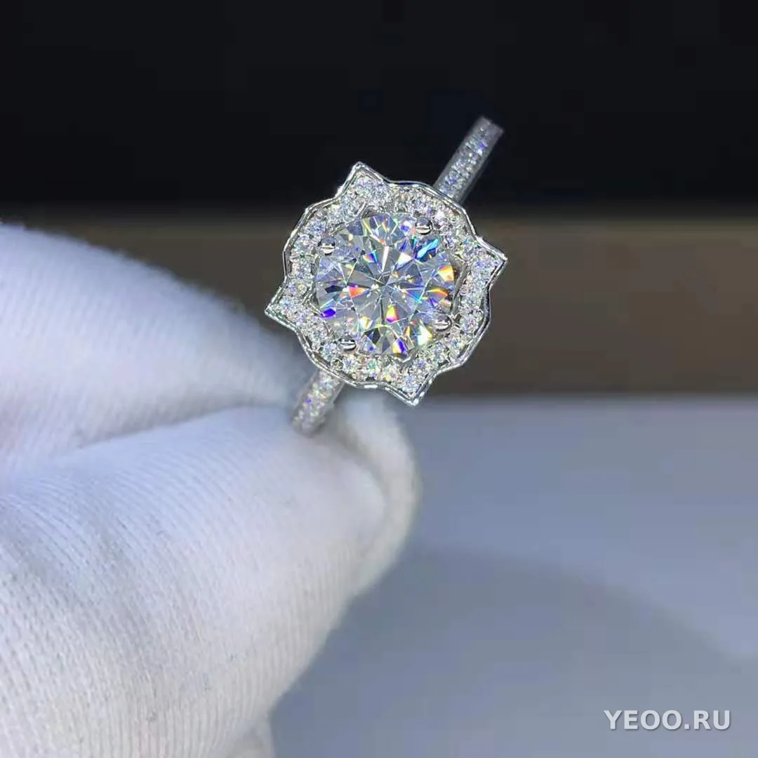 Кольцо-кольцо с цирконием в форме сердца, шестилапое, из латуни, регулируемое