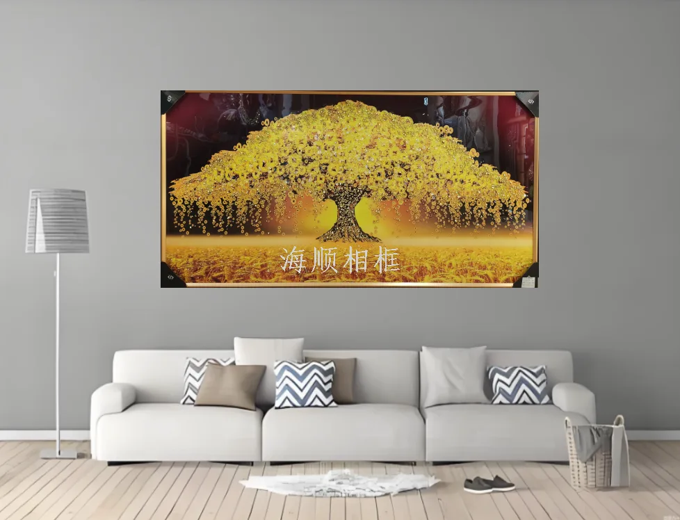 Картина-панно «Золотое дерево» со стразами, 3D-кристаллы, 71×141 см