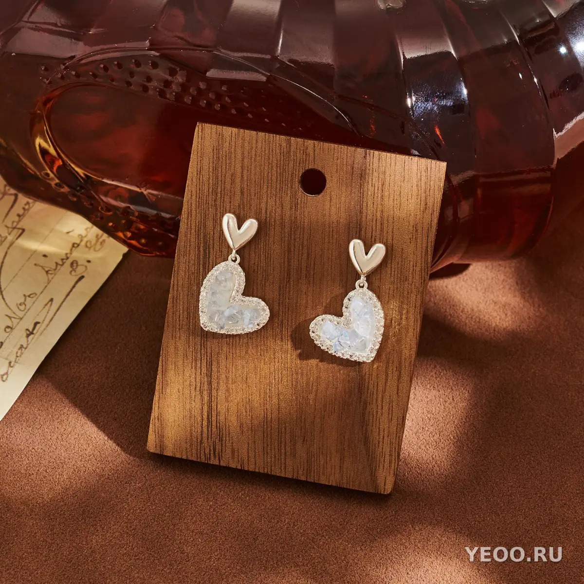 Серьги-гвоздики из стерлингового серебра 925 пробы с искусственным кристаллом, геометрическая форма