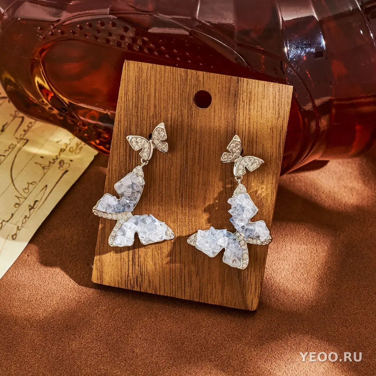 Серьги-гвоздики из стерлингового серебра 925 пробы с искусственным кристаллом, геометрическая форма