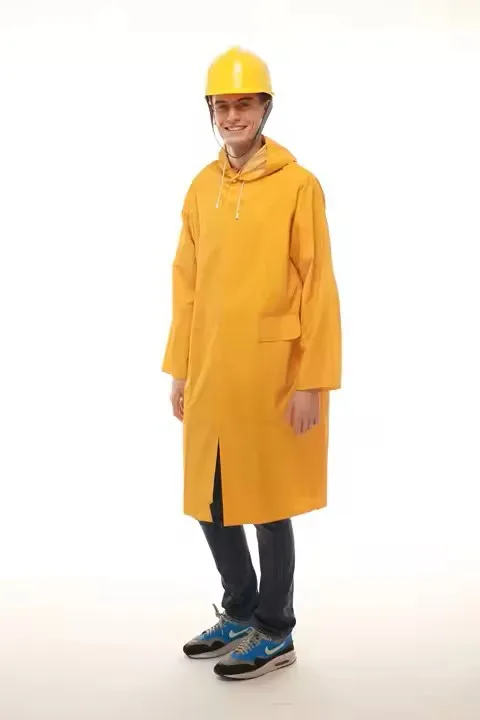 Раздельный дождевик-костюм PVC, жёлтый, утолщённый, для взрослых
