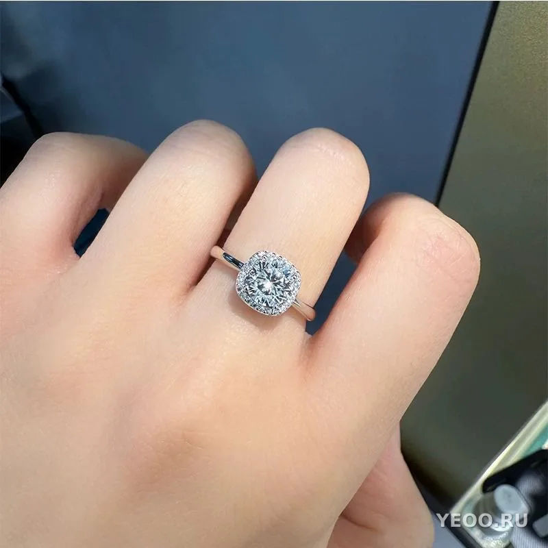 Кольцо из серебра 925 пробы с мозаикой, 1 карат