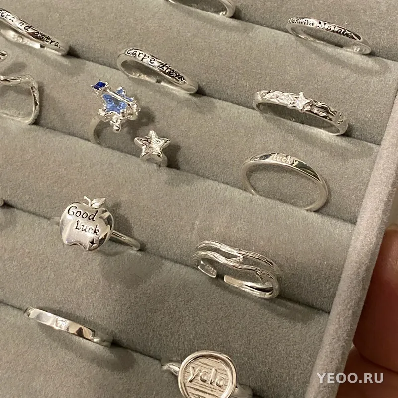 Кольцо корейское из серебра 925, гладкая шинка, для мизинца, разомкнутое